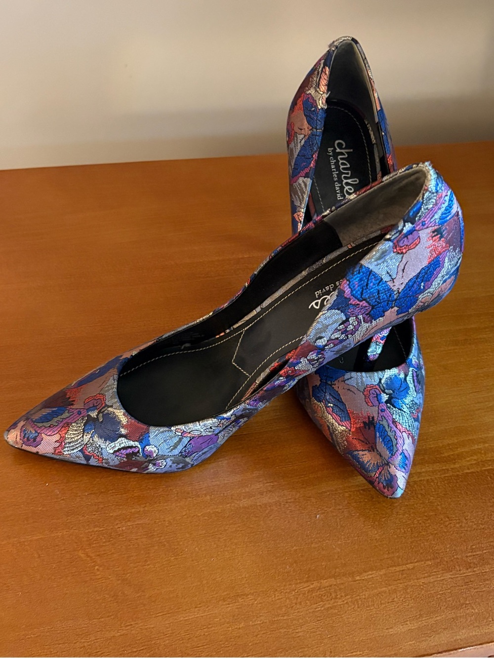 Charles by Charles David Multicolor Floral Brocade Pointed Pumps